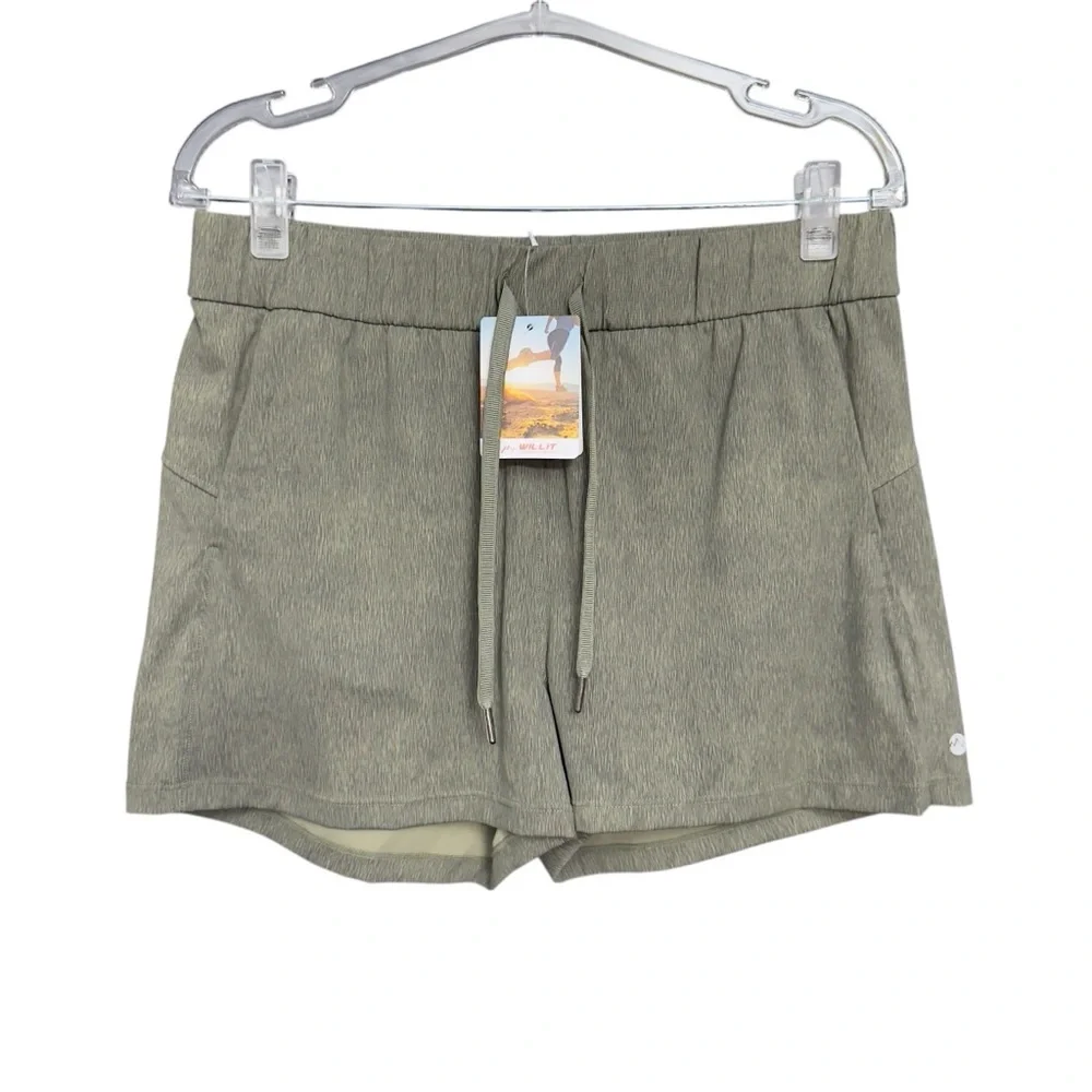 Willit Women’s Olive Green Active Hiking Shorts Drawstring Medium